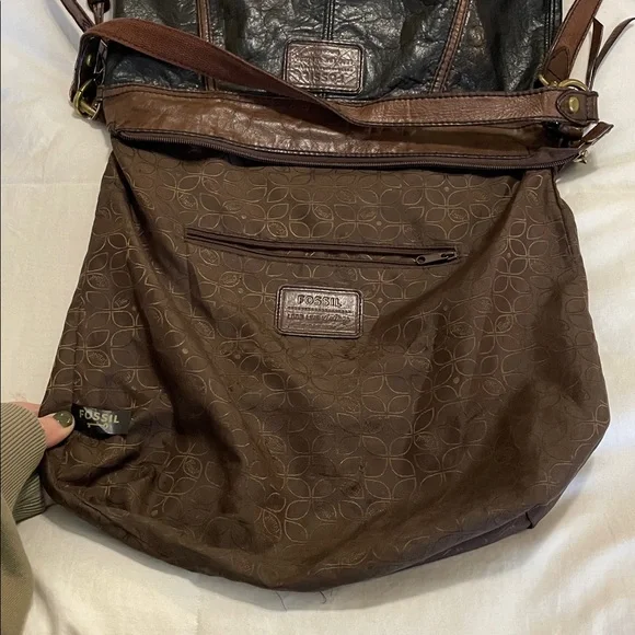 Fossil |Heritage |"Long Live Vintage"|Two-Tone | Leather |Crossbody/Shoulder Bag - Picture 11 of 16